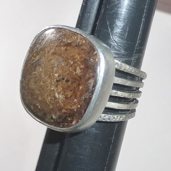 Silpada R1738 Bronzite Sterling Silver Chunky Ring Size 7 .925 Brown - Picture 6 of 6